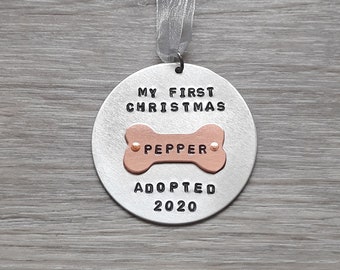 First Christmas Ornament for Rescue Dog