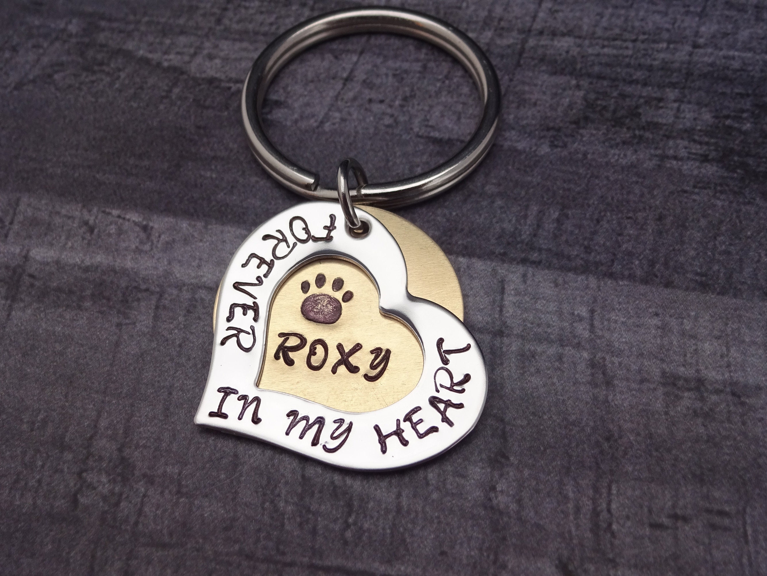 Personalized Pet Memorial Keychain In Memory Of Pet Name Jewelry