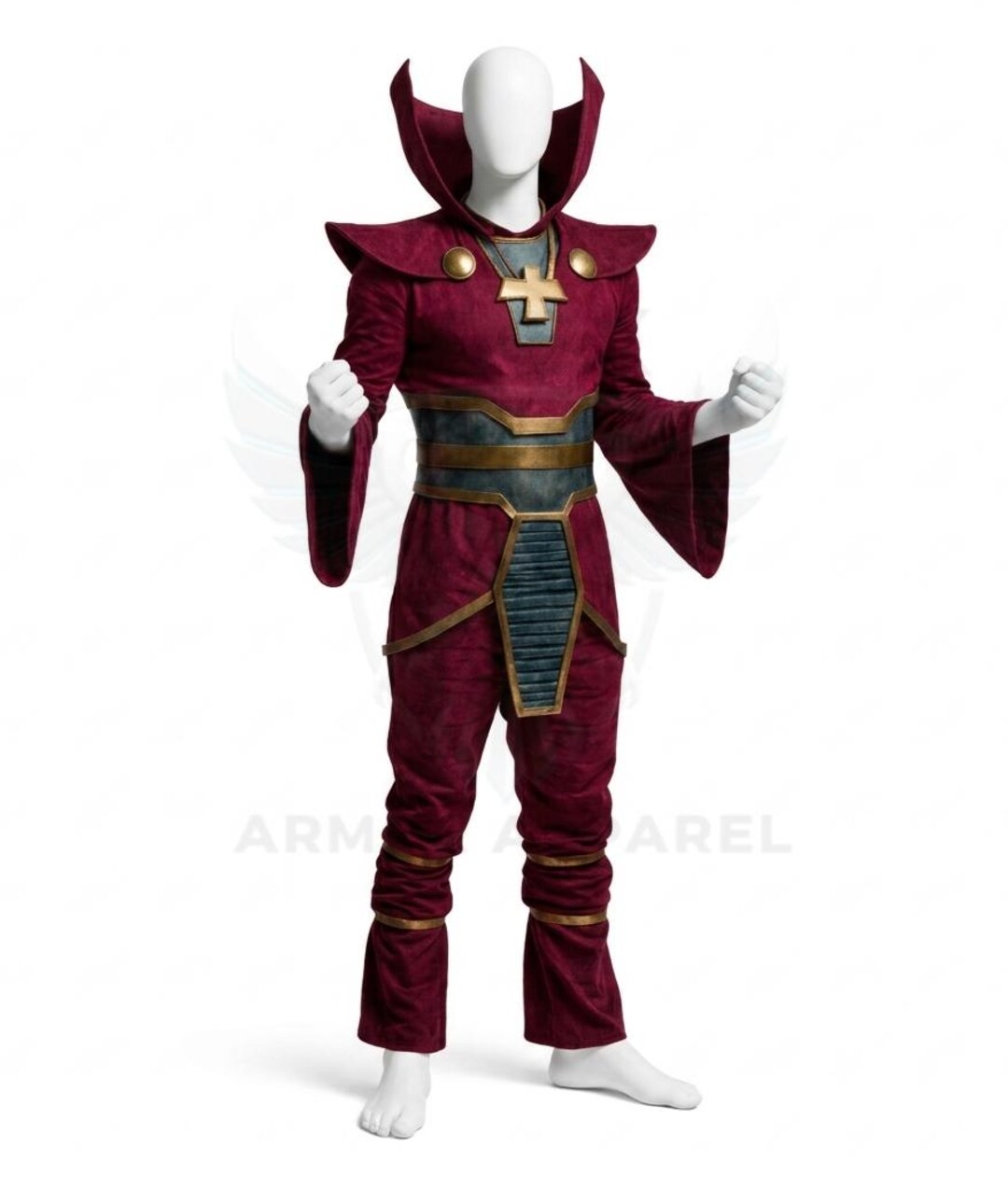Villian Robe Inspired Red Wizard Cosplay Tunic – Scuba Suede Sorcerer Robe, Galactic ...