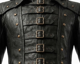 Men's Sheep Leather Hooded Trench Coat | Gothic Assassin Utility Coat