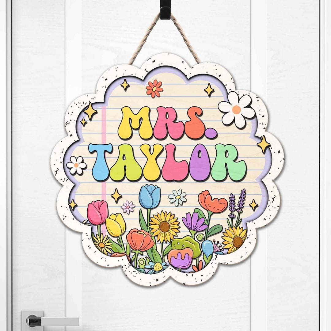 Custom 3D Classroom Teacher Sign Personalized Door Hanger School ...