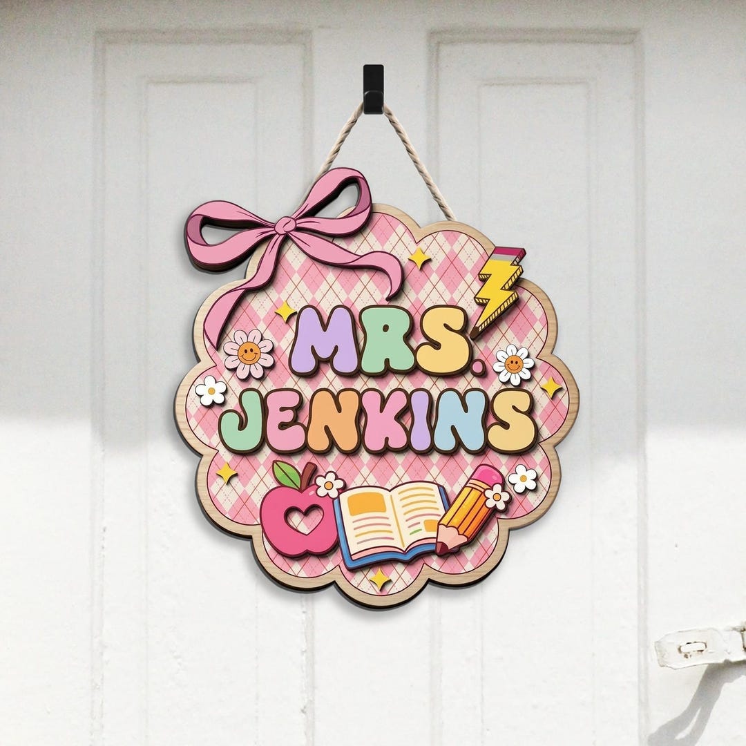 Personalized Teacher Classroom Sign 3D Door Hanger Custom School ...
