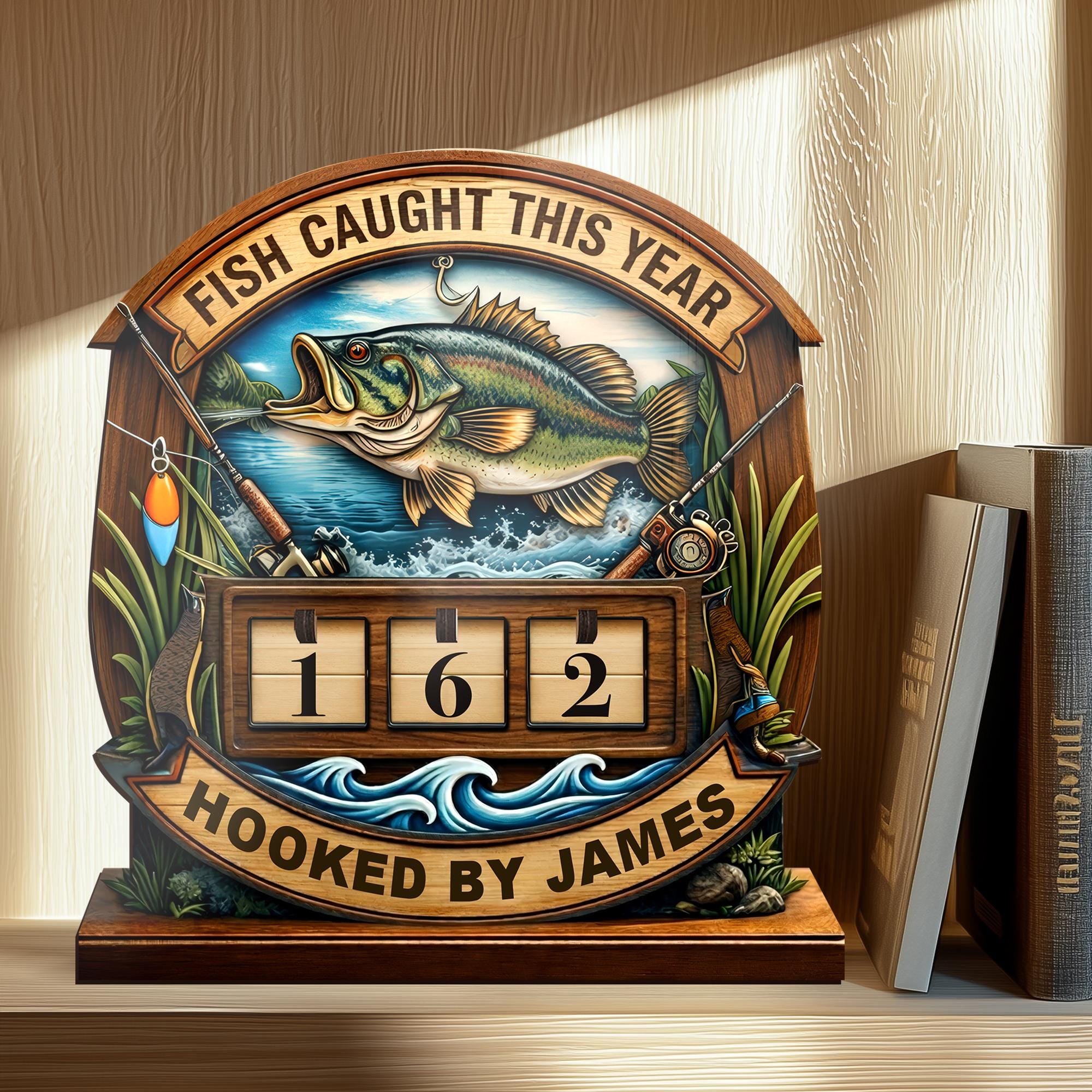 Personalized Fish Caught This Year Tracker Sign Custom Fishing Tally ...