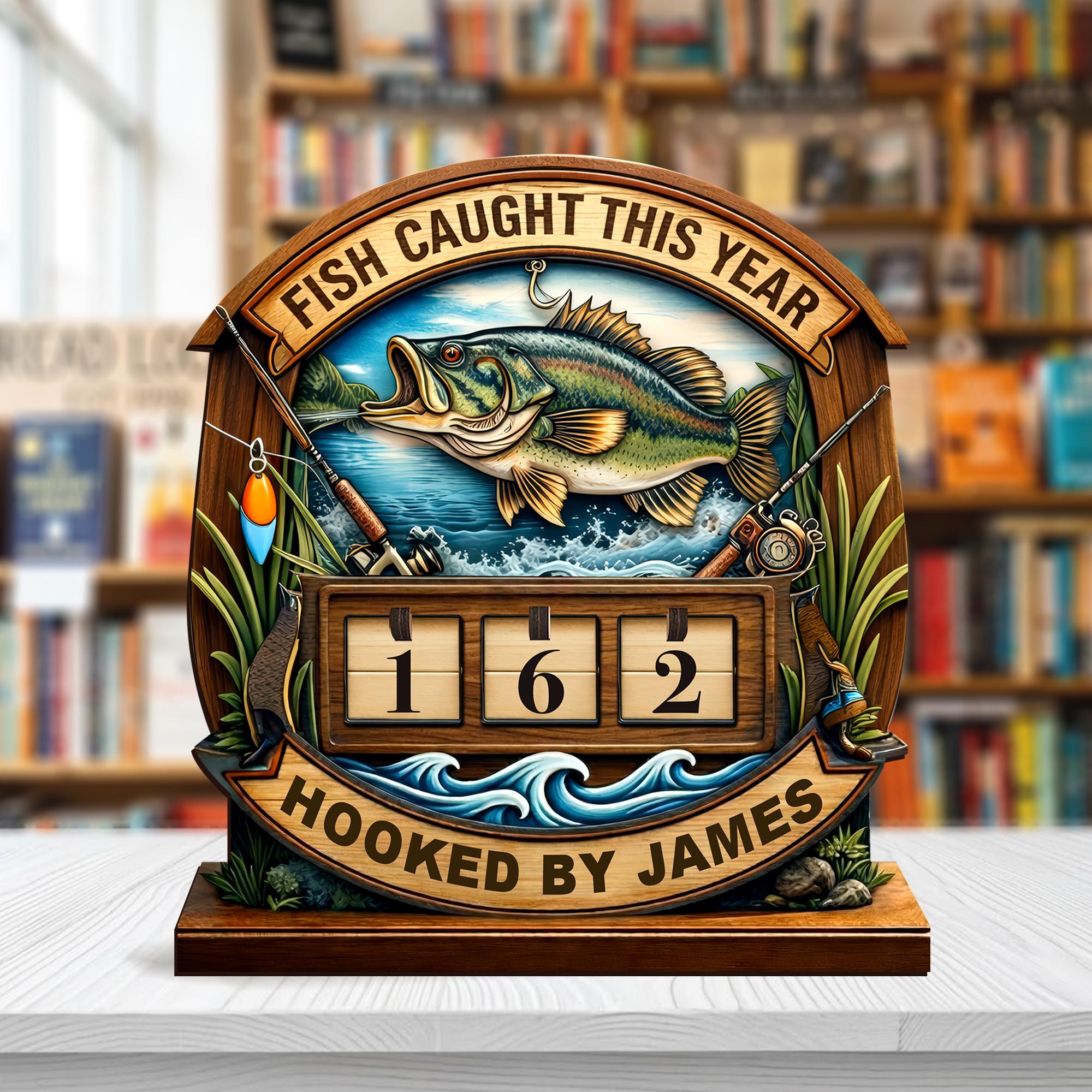 Personalized Fish Caught This Year Tracker Sign Custom Fishing Tally ...