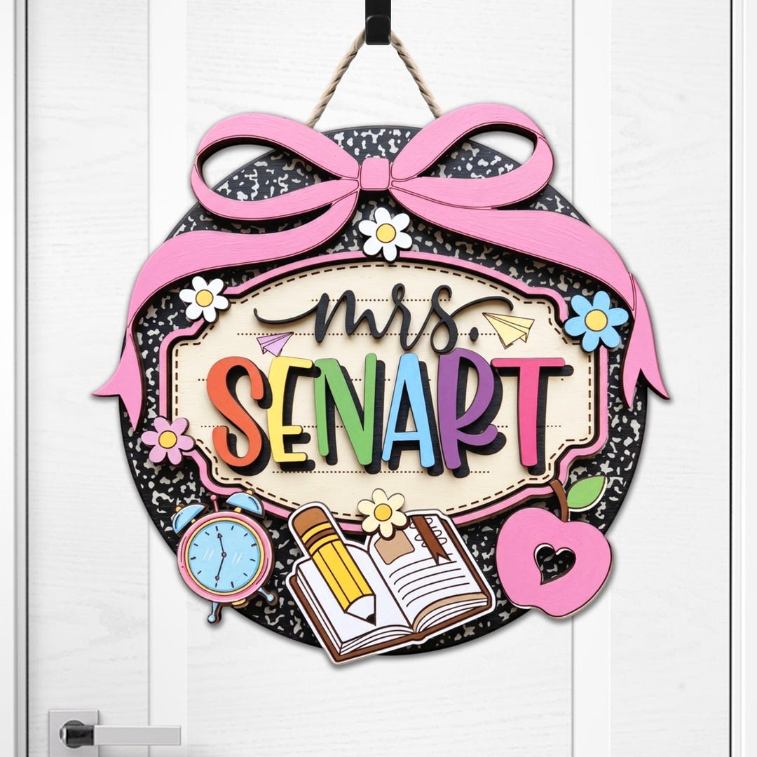 Personalized 3D Teacher Door Sign, Custom Classroom Decor, Back to ...