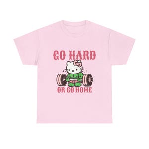 Go Hard or Go Home Weightlifting Cat T-shirt unisex | Gym Workout| hello kitty, Hulk image 7