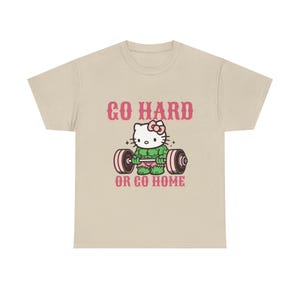 Go Hard or Go Home Weightlifting Cat T-shirt unisex | Gym Workout| hello kitty, Hulk image 3