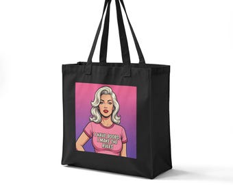 Bolsa feminina | Eu tenho seios, eu faço as regras | bolsa reutilizável