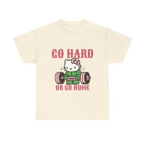 Go Hard or Go Home Weightlifting Cat T-shirt unisex | Gym Workout| hello kitty, Hulk image 5