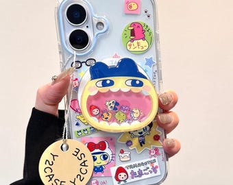 MagSafe Case for iPhone 15 Pro Max,Transparent Colorful Cartoon Sticker Design with Japanese "Thank You" Text, Also for iPhone 16/17 Pro Max