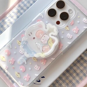 MagSafe-Compatible Clear Phone Case Sanrio Character Collection Hello Kitty Pompompurin Matching Circular Stand, for iPhone 15/16/17 Pro Max image 2