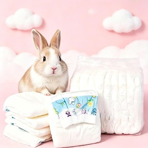 Pañales desechables para animales pequeños: conejos, hurones y cobayas. Pañales de entrenamiento para ir al baño con orificio para la cola. Ropa para mascotas a prueba de fugas XXS/XS/S.