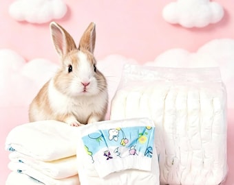 Pañales desechables para animales pequeños: conejos, hurones y cobayas. Pañales de entrenamiento para ir al baño con orificio para la cola. Ropa para mascotas a prueba de fugas XXS/XS/S.