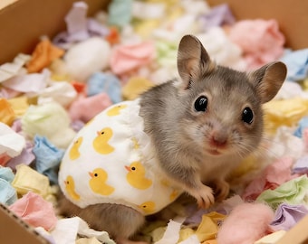 Pañal pequeño para mascotas: rata de fantasía, petauro del azúcar, ardilla, hámster sirio / Pantalones lavables y reutilizables para mascotas / Estampado de frutas, pato y lunares