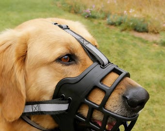 Zachte hondenmuilkorf voor bijten, blaffen wegvangen | Ademende siliconen muilkorf voor puppy's Verstelbare reflecterende riem maakt drinken mogelijk Hijgen