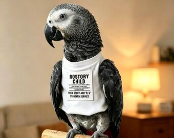 Cooling Cotton Parrot Flight Suit, Streetwear Style Bird Vest for African Grey Cockatiel Conure, Anti-Pecking Bird Clothes, Pet Bird Gift