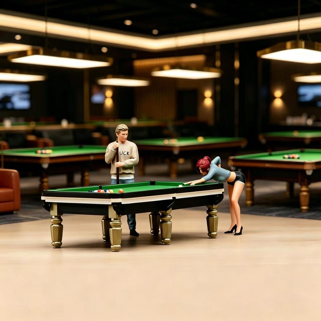 1/18 1/24 Scale Miniature Pool Table Set, Hand Painted Diorama ...