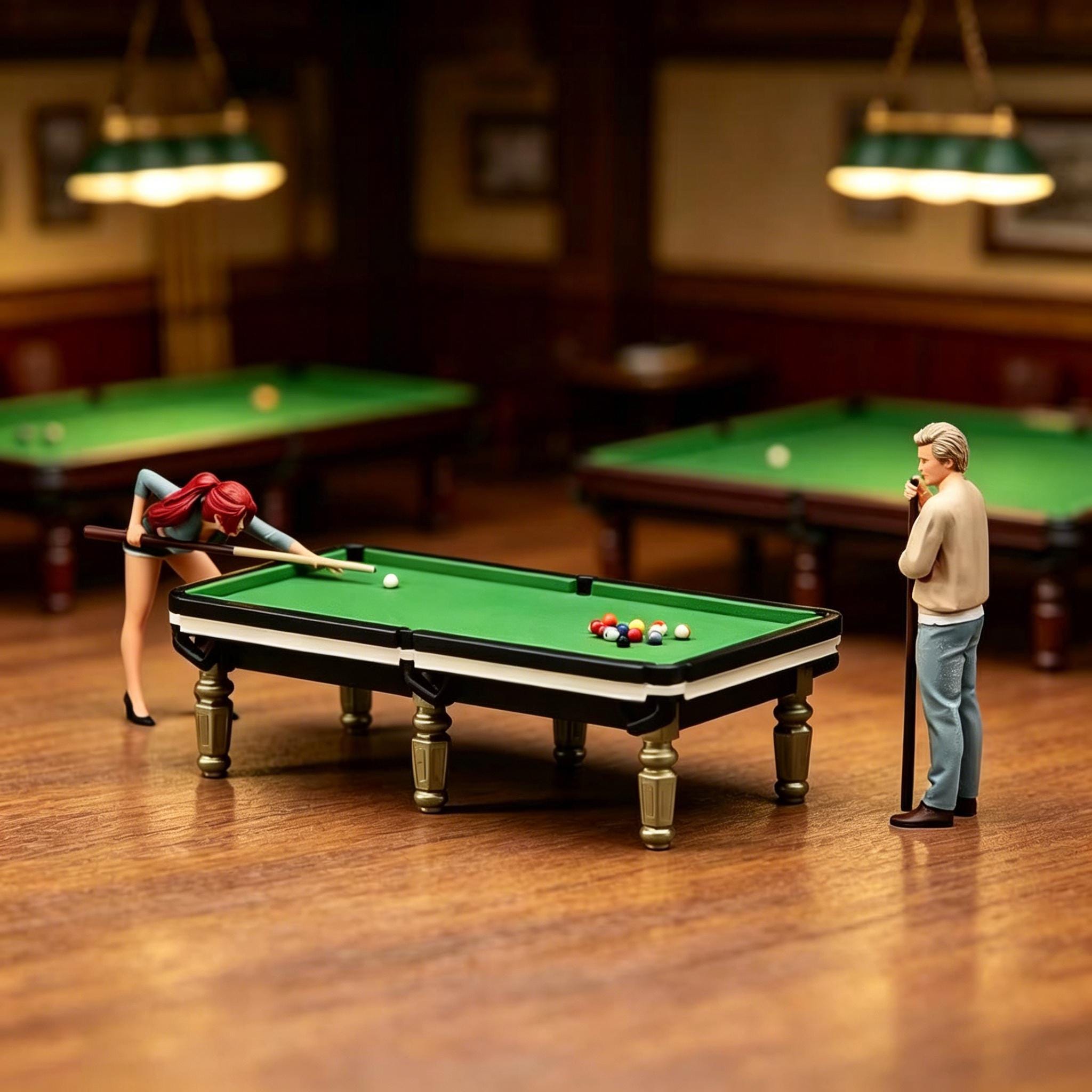 1/18 1/24 Scale Miniature Pool Table Set, Hand Painted Diorama ...