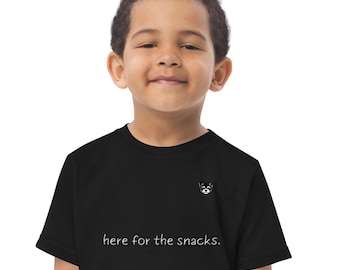 Toddler Shirt: Here For The Snacks Funny Kids Tee, Snack Lover Apparel
