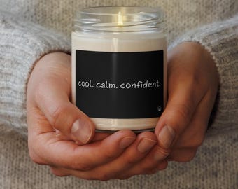 White Sage Lavender Soy Candle: Calm Confident Relaxing Home Fragrance