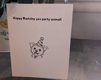 Happy Barkday Printable - Blank Inside | Funny Dog Lover Birthday Card | Instant Download