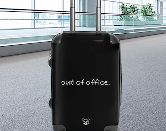 Out of Office Suitcase Hard Shell Luggage Carry On Travel Case Minimalist Luggage
