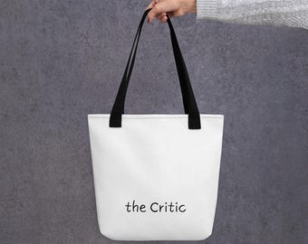 The Critic – Tote Bag: Minimalist Canvas Grocery Bag, Reusable Everyday Tote