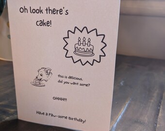 Funny Paw-some Birthday Printable - Blank Inside || Dog Lover Greeting | Instant Download