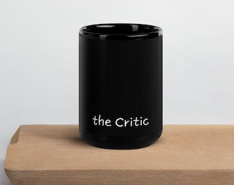 The Critic Black Ceramic Mug – Funny Coffee Cup for Observant People