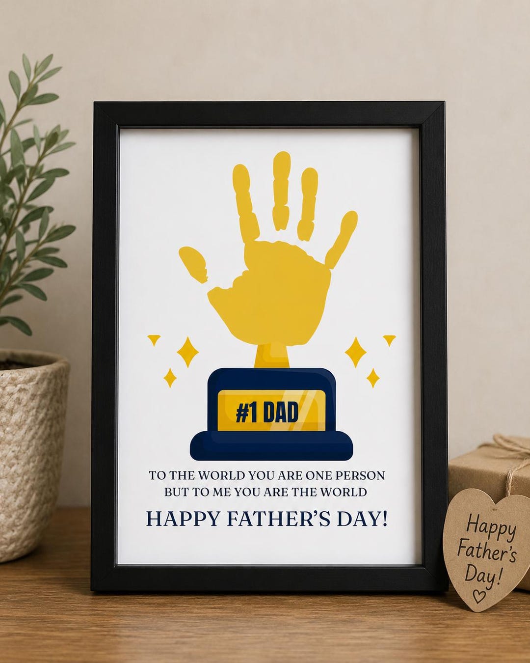 Father's Day Handprint Trophy Craft | #1 Dad Keepsake Art (instant ...