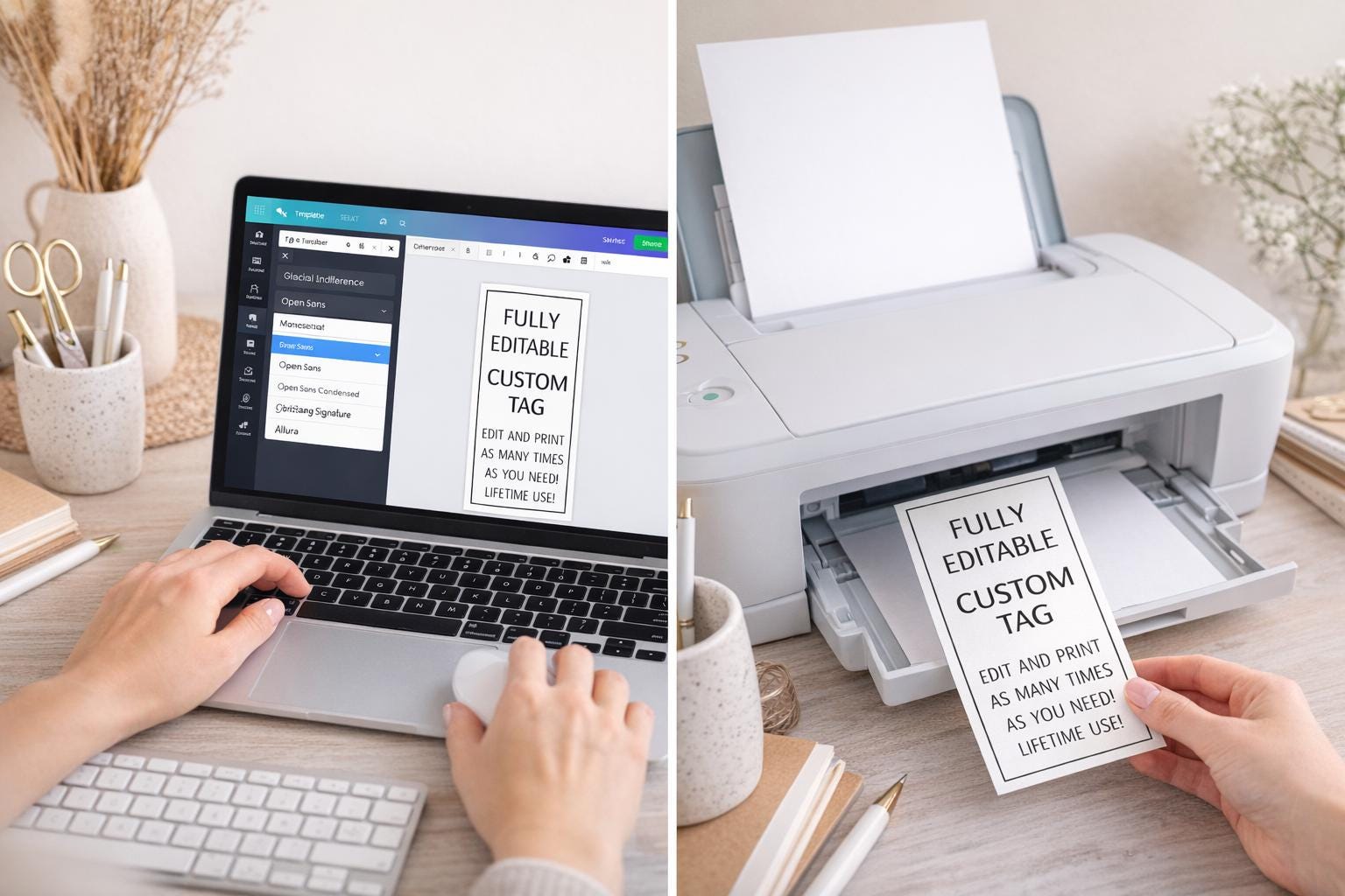 Tags Template System Editable Tag Template (instant Download) - Etsy