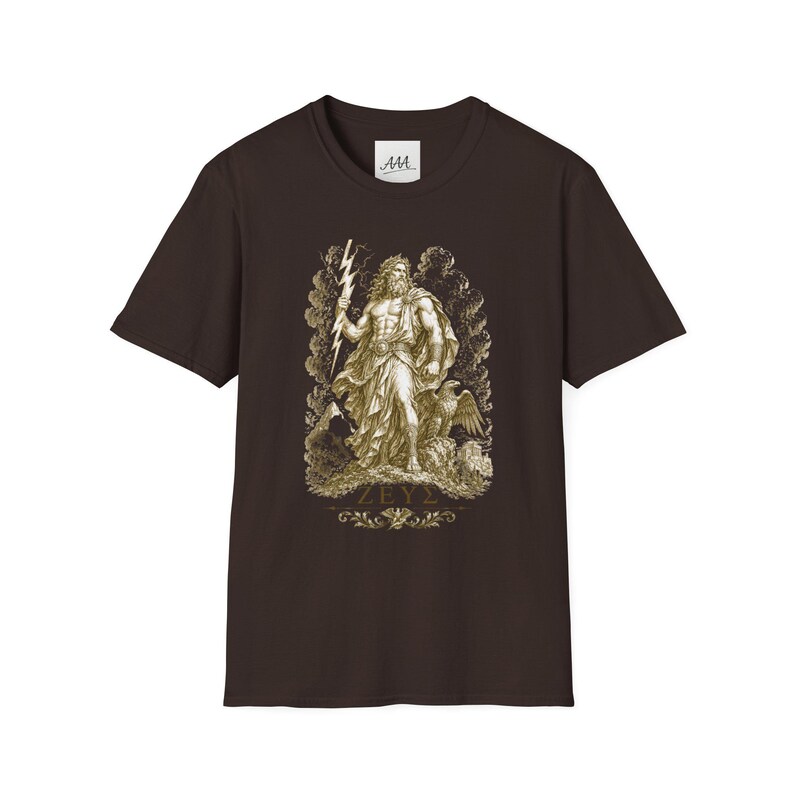 Zeus T-Shirt | King of the Gods Greek Mythology Tee | Ancient Greece Graphic Shirt | Gift for History Lover | Unisex Soft Cotton image 7