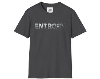 T-shirt Entropy effet vieilli : humour scientifique, t-shirt graphique minimaliste