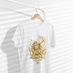 Apollo Greek God T-Shirt | Sun God Lyre Mythology Tee | Ancient Greece Graphic Shirt | Gift for Music Lover | Unisex Soft Cotton image 5