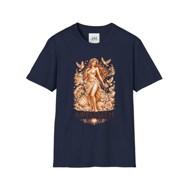Aphrodite T-Shirt | Griechische Göttin der Liebe Mythologie Tee | Antikes Griechenland Grafik-Shirt | Geschenk für Sie | Weiche Unisex-Baumwolle Bild 7
