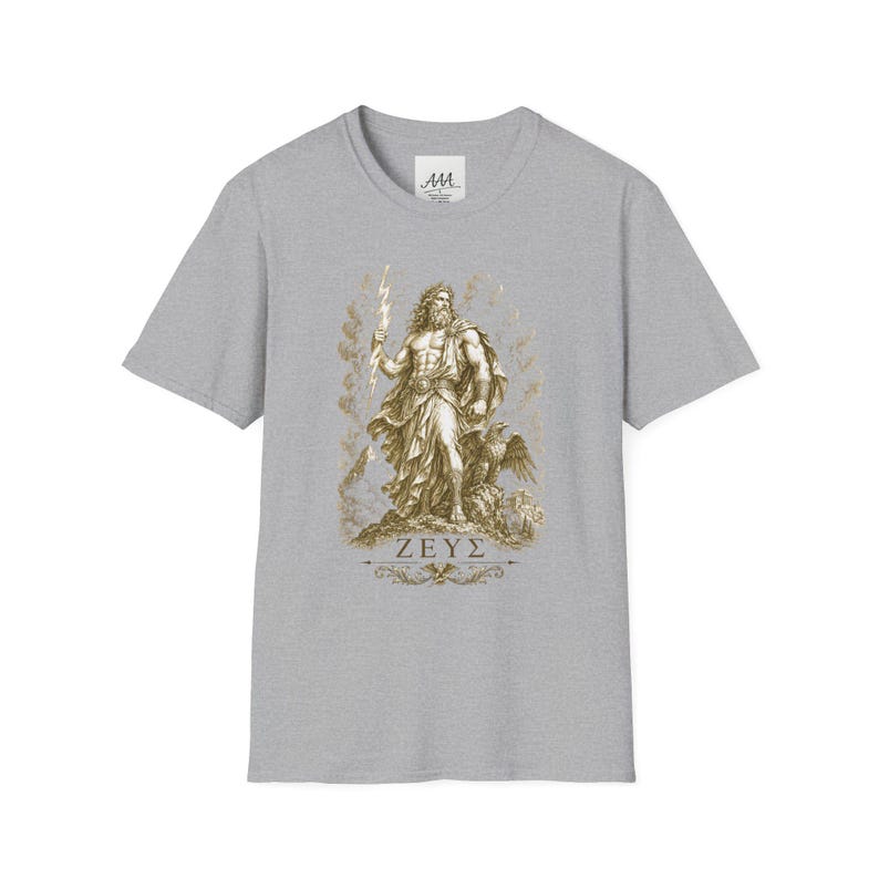 Zeus T-Shirt | King of the Gods Greek Mythology Tee | Ancient Greece Graphic Shirt | Gift for History Lover | Unisex Soft Cotton image 6