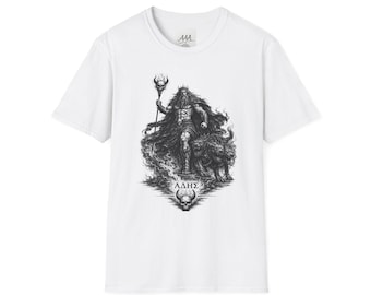 -shirt Dieu grec Hadès | T-shirt unisexe Hadès Dark Fantasy avec Cerbère | Collection olympienne