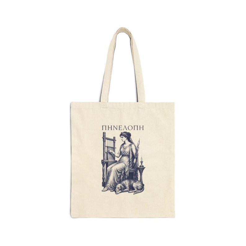 Penelope Weaving Tote Bag | The Odyssey Homer Ancient Greece Mythology Literary Gift image 1
