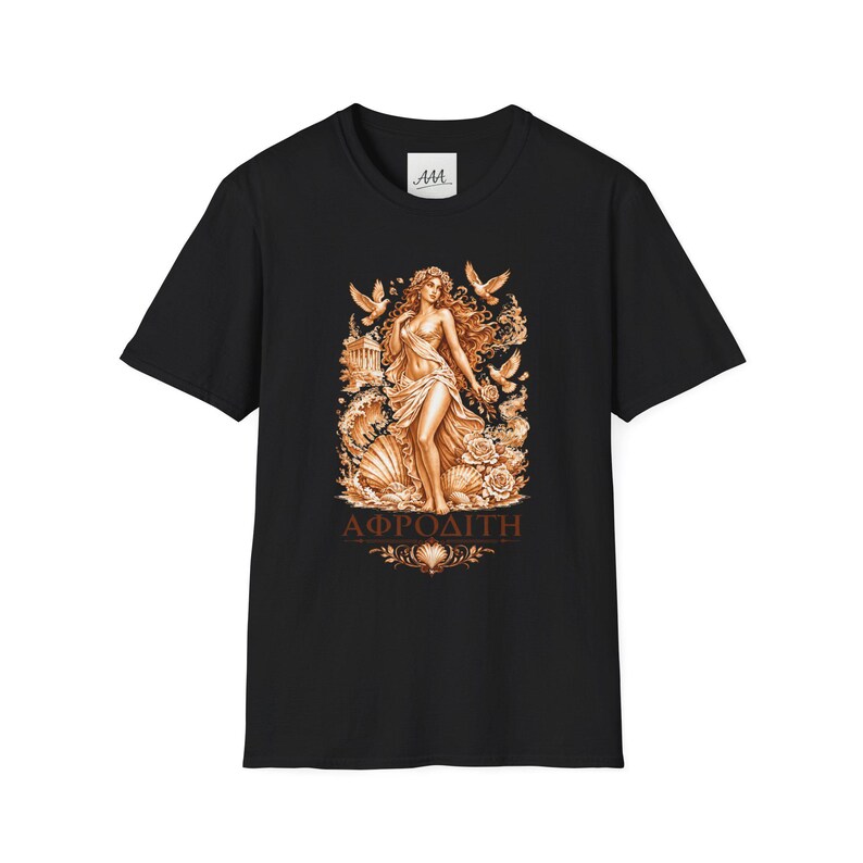 Aphrodite T-Shirt | Griechische Göttin der Liebe Mythologie Tee | Antikes Griechenland Grafik-Shirt | Geschenk für Sie | Weiche Unisex-Baumwolle Bild 11