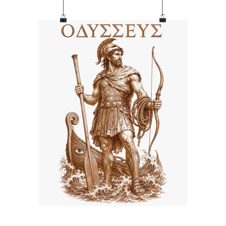 Odysseus Wall Art Poster | Greek Mythology Matte Print, The Odyssey Homer Ancient Greece Decor image 9