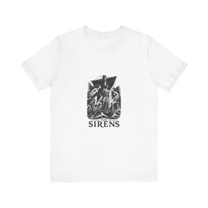 The Sirens Greek Mythology T-Shirt | Homer Odyssey Linocut Art | Dark Academia Literary Gift image 1