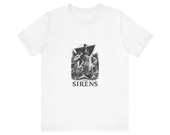 The Sirens Greek Mythology T-Shirt | Homer Odyssey Linocut Art | Dark Academia Literary Gift