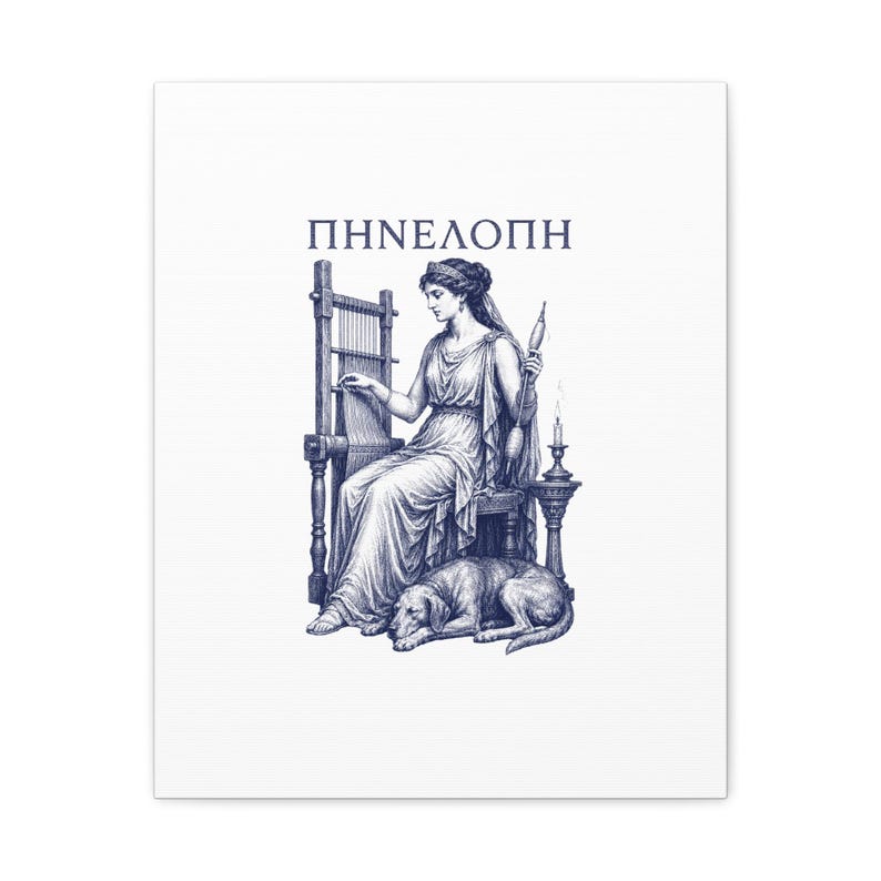 Penelope Weaving Canvas Wall Art | The Odyssey Homer Ancient Greece Mythology Home Decor Gift image 11