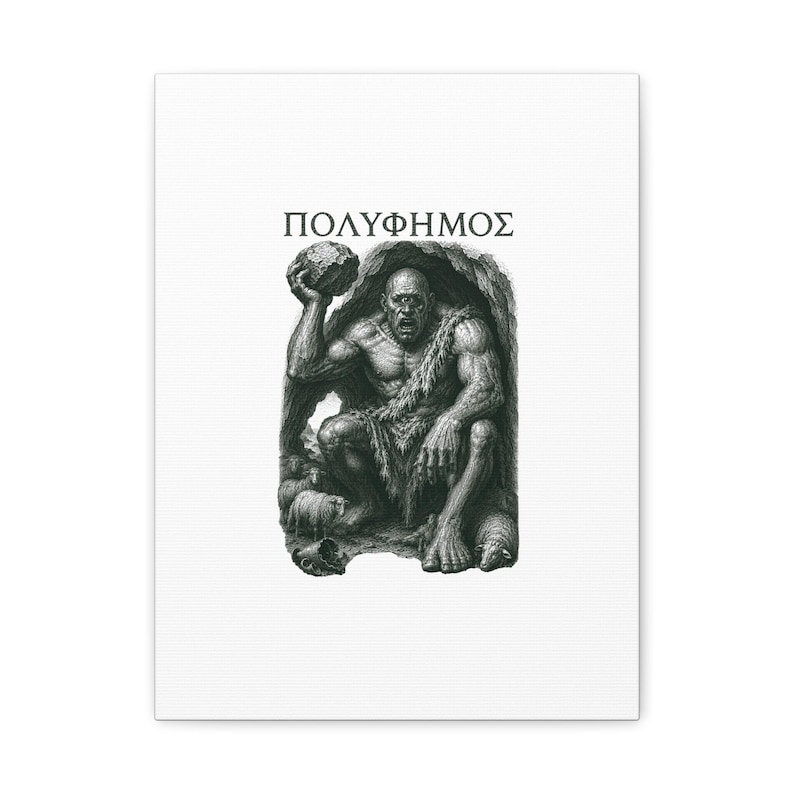 Cuadro decorativo de pared de Polifemo el Cíclope / La Odisea de Homero, mitología griega antigua, decoración del hogar, regalo imagen 6