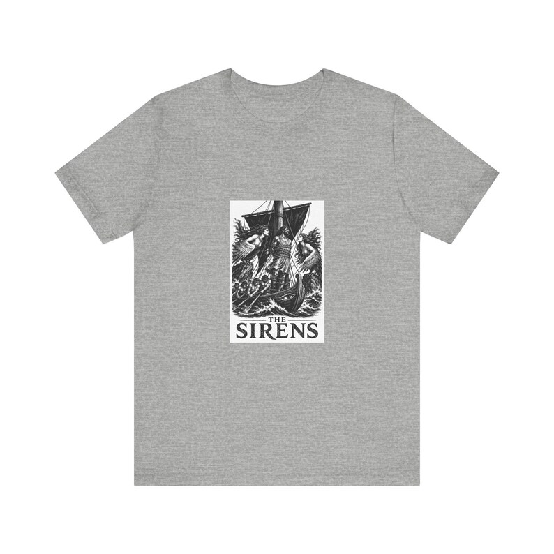 The Sirens Greek Mythology T-Shirt | Homer Odyssey Linocut Art | Dark Academia Literary Gift image 5