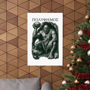 Polyphemus Cyclops Wall Art Poster | Greek Mythology Matte Print, The Odyssey Homer Ancient Greece Decor image 4