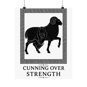 Cunning Over Strength Wall Art Poster | Greek Mythology Matte Print, The Odyssey Homer Ancient Greece Decor image 17