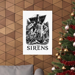 Póster de arte mural de Las Sirenas / Impresión mate de mitología griega, La Odisea de Homero, decoración de la Antigua Grecia imagen 4