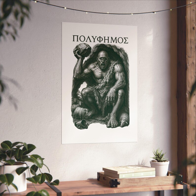 Polyphemus Cyclops Wall Art Poster | Greek Mythology Matte Print, The Odyssey Homer Ancient Greece Decor image 6
