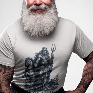 Poseidon T-Shirt | Greek God of the Sea Mythology Tee | Ancient Greece Graphic Shirt | Gift for Ocean Lover | Unisex Soft Cotton image 2